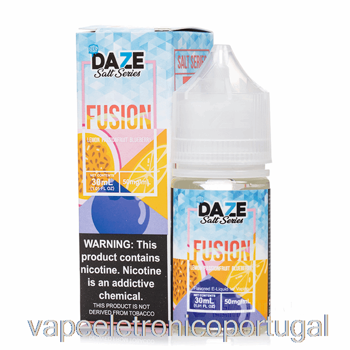 Vape Eletronico Gelado Limão Maracujá Mirtilo - 7 Daze Fusion Salt - 30ml 50mg